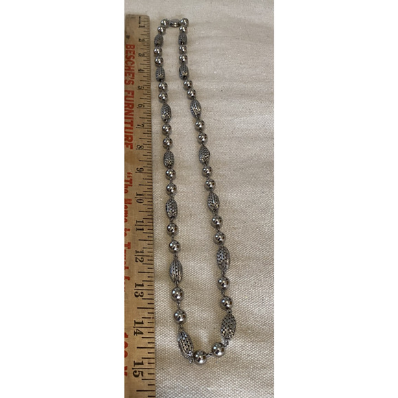 Vintage 15 inch Boho Cottage Core Pendant Silver Link Chain Balls Necklace - Picture 10 of 10
